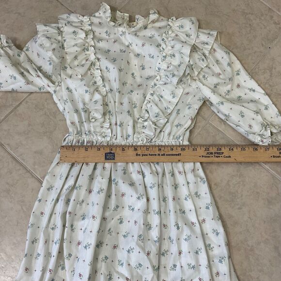 Vintage Union JC Penney Prairie Cottage Core Dress Floral Girls 10 elastic waist - Picture 11 of 14